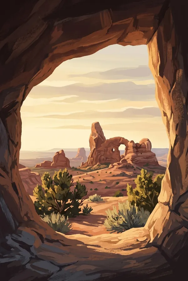 Arches National Park stamp design 3: The Windows