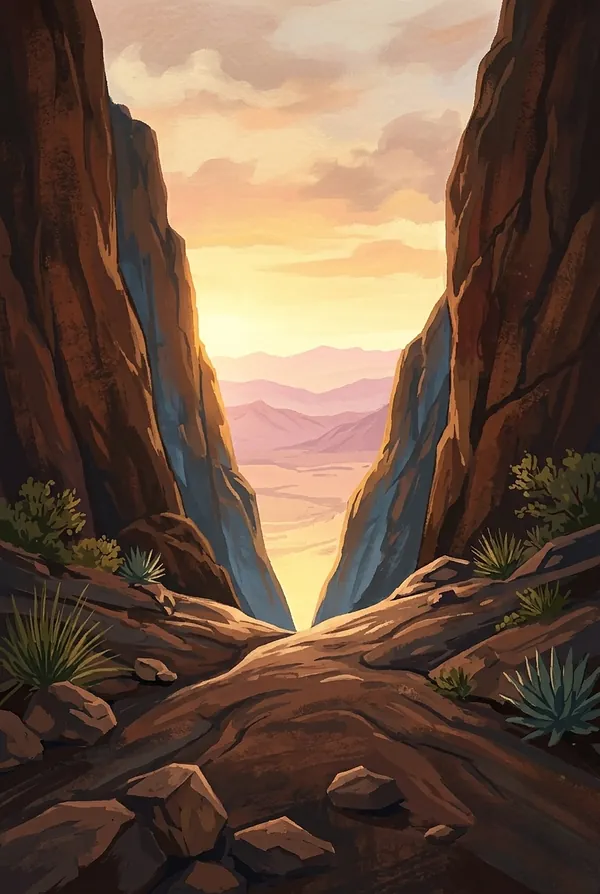 Big Bend National Park stamp design 3: The Window