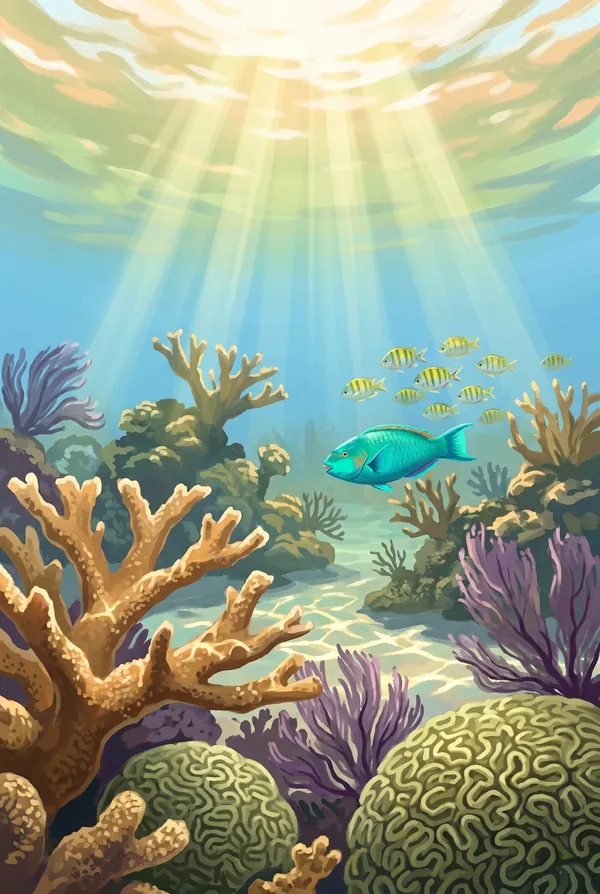 Biscayne National Park stamp design 2: Coral Garden