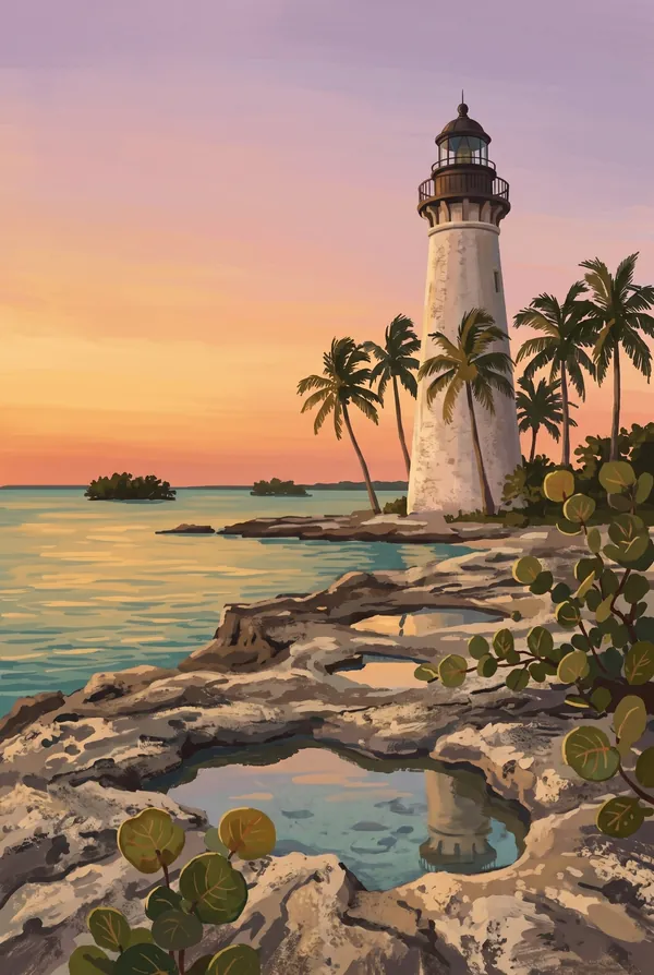 Biscayne National Park stamp design 3: Boca Chita Key