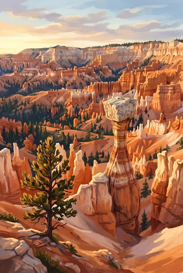 Bryce Canyon National Park stamp design 2: Thor's Hammer