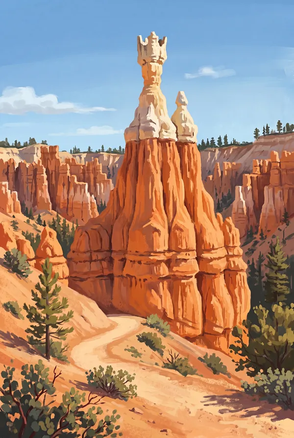 Bryce Canyon National Park stamp design 3: Queens Garden