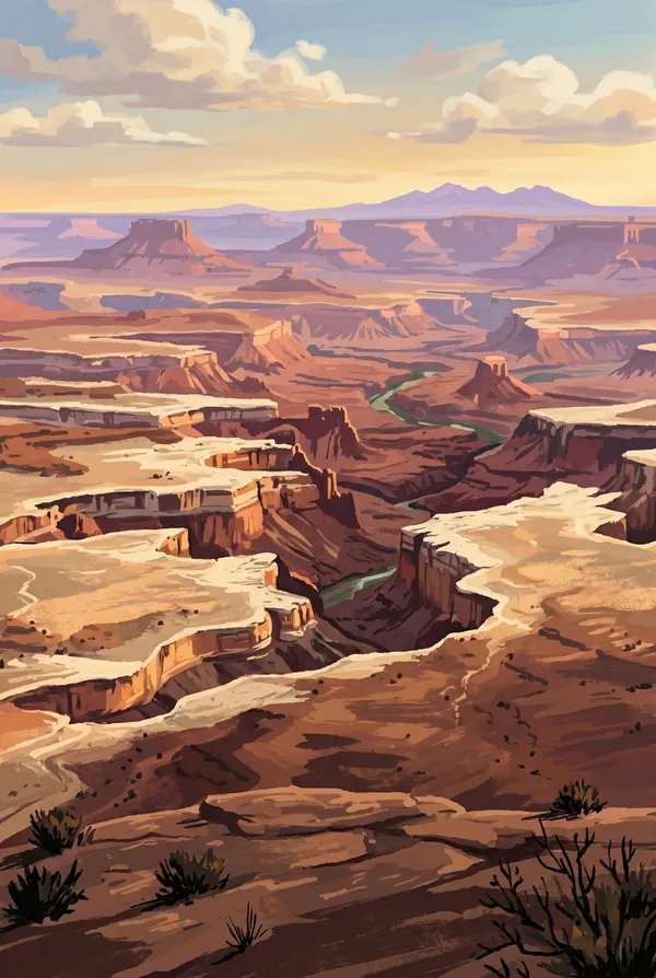 Canyonlands National Park stamp design 2: Grand View Point