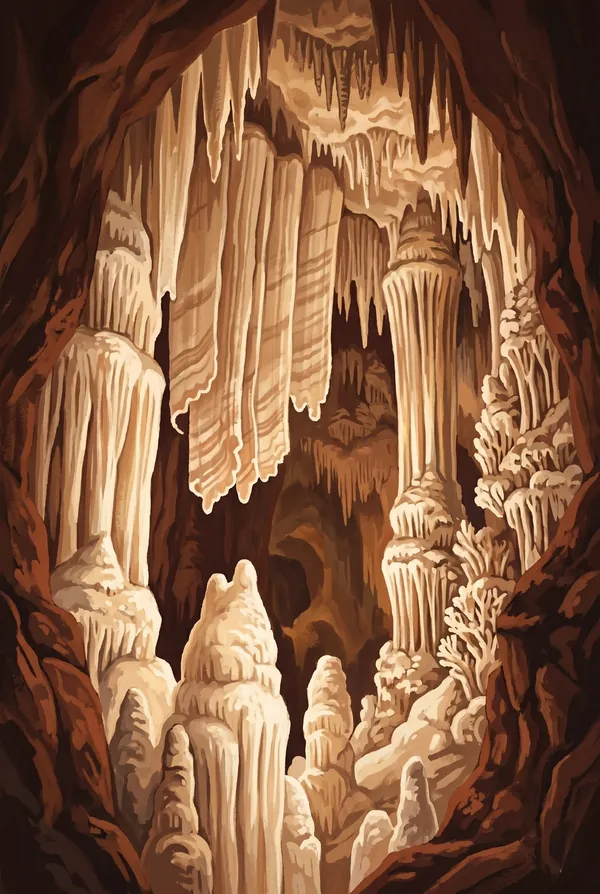Carlsbad Caverns National Park stamp design 3: King's Palace