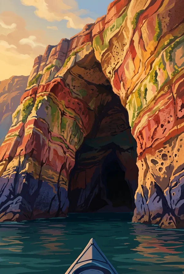 Channel Islands National Park stamp design 2: Painted Cave