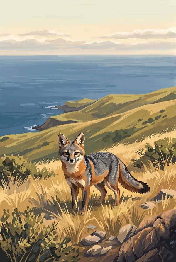 Channel Islands National Park stamp design 3: Island Fox