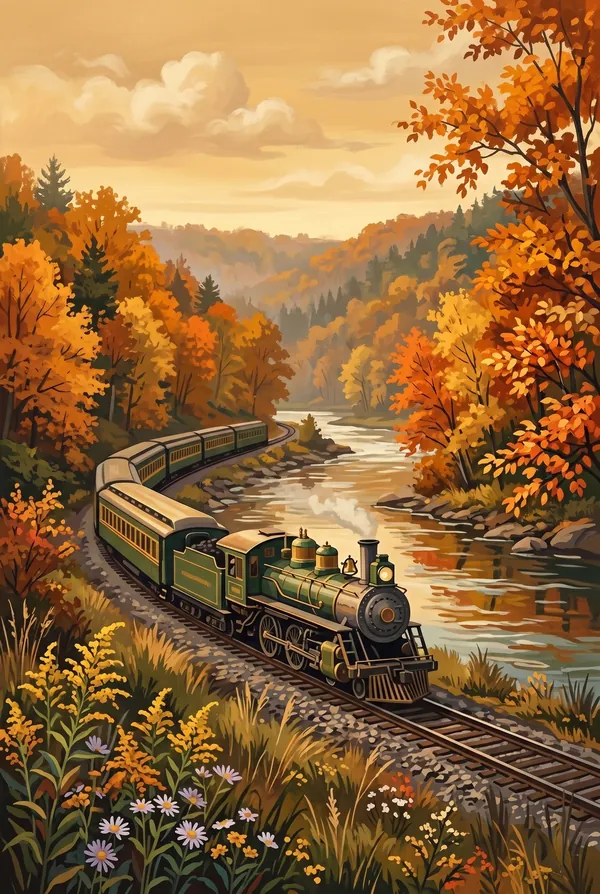Cuyahoga Valley National Park stamp design 2: Scenic Railroad