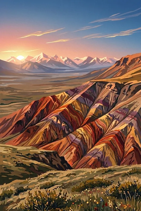 Denali National Park & Preserve stamp design 3: Polychrome Pass