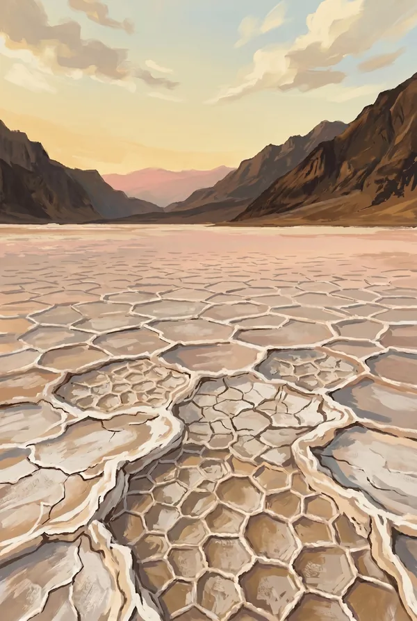 Death Valley National Park stamp design 3: Badwater Basin