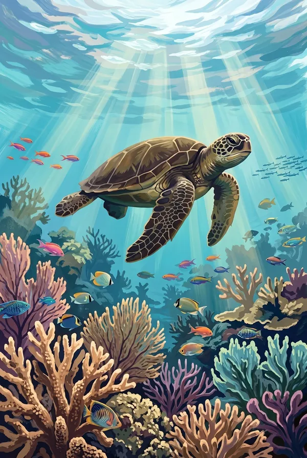 Dry Tortugas National Park stamp design 3: Coral Reef