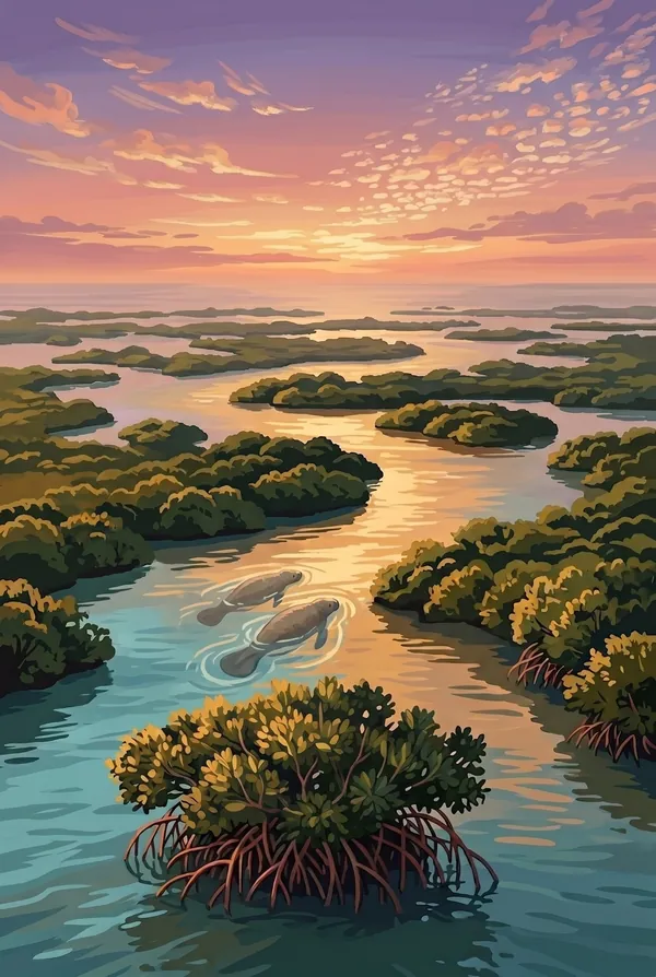 Everglades National Park stamp design 3: Ten Thousand Islands
