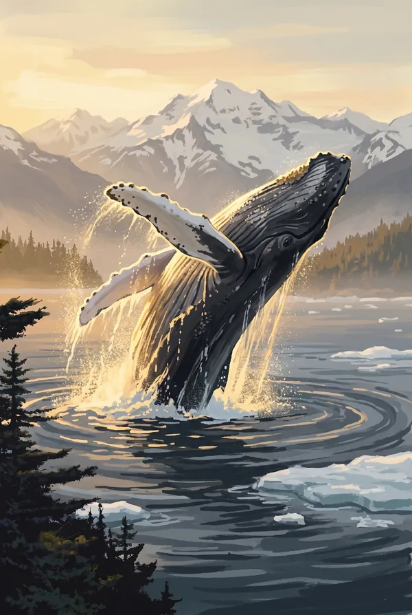 Glacier Bay National Park & Preserve stamp design 2: Humpback Whale