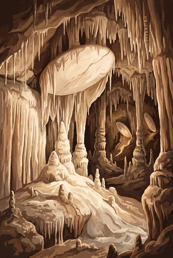 Great Basin National Park stamp design 2: Lehman Caves
