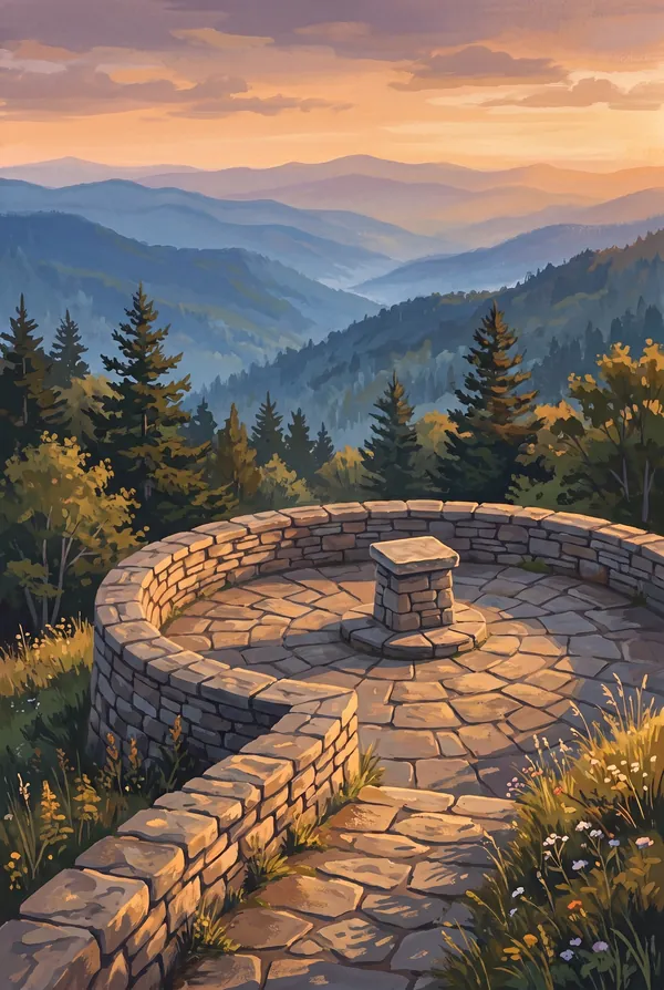 Great Smoky Mountains National Park stamp design 3: Newfound Gap