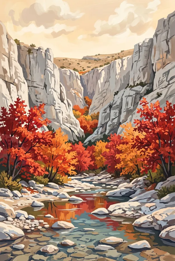 Guadalupe Mountains National Park stamp design 2: McKittrick Canyon