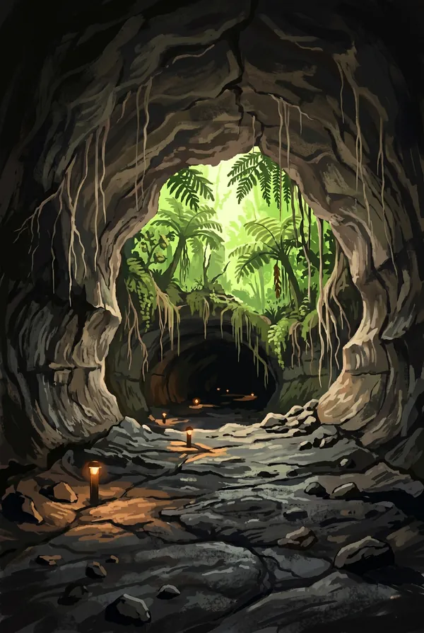 Hawaiʻi Volcanoes National Park stamp design 2: Thurston Lava Tube