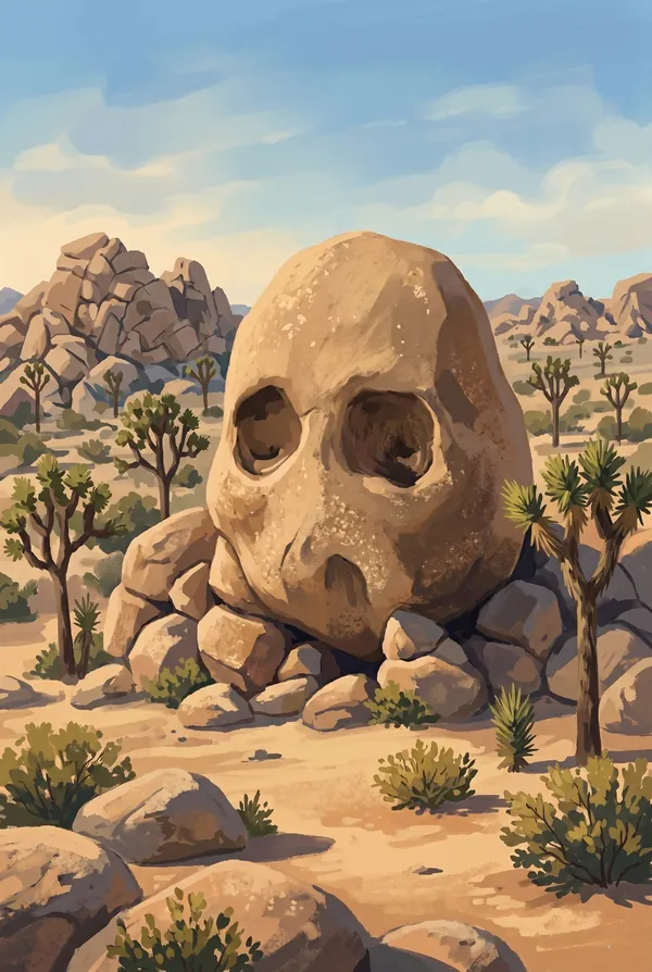 Joshua Tree National Park stamp design 2: Skull Rock