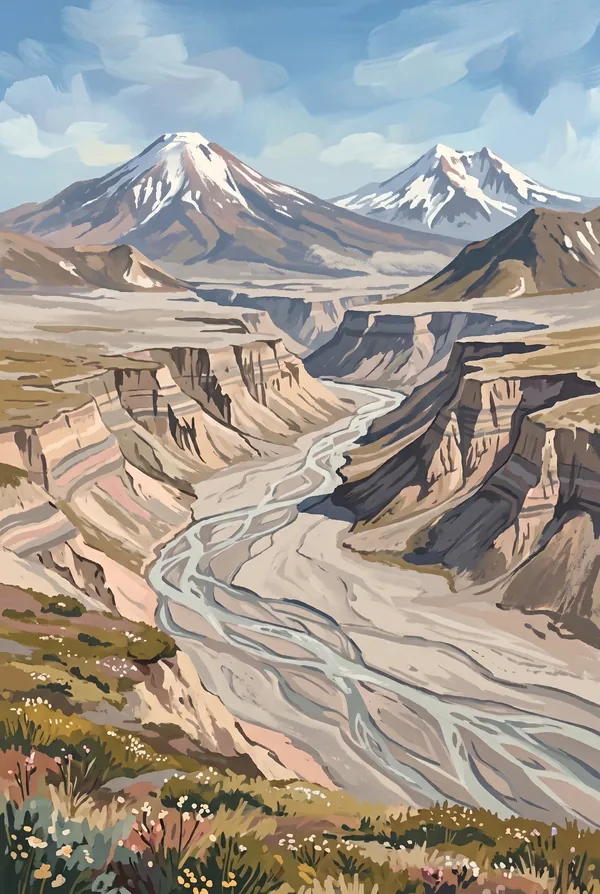 Katmai National Park & Preserve stamp design 2: Valley of Ten Thousand Smokes