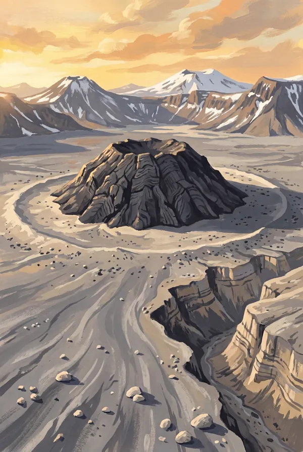 Katmai National Park & Preserve stamp design 3: Novarupta Volcano