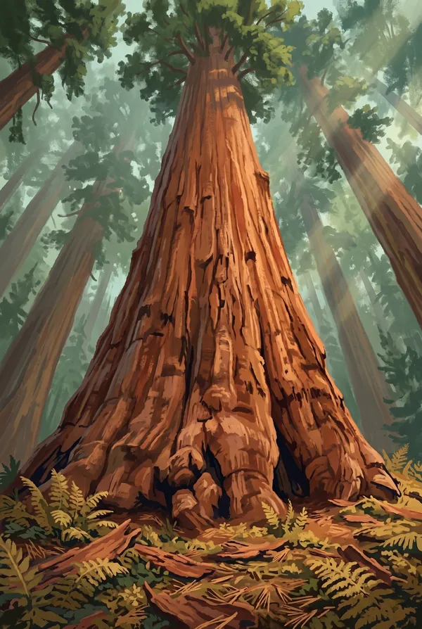 Kings Canyon National Park stamp design 2: General Grant Tree