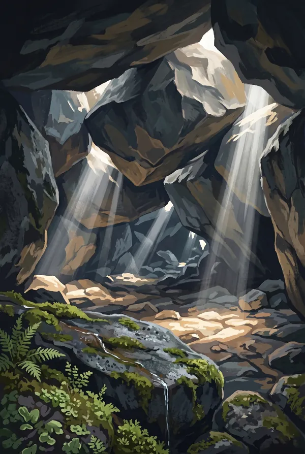 Pinnacles National Park stamp design 2: Bear Gulch Cave