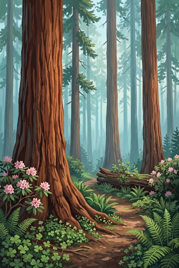 Redwood National and State Parks stamp design 3: Lady Bird Johnson Grove