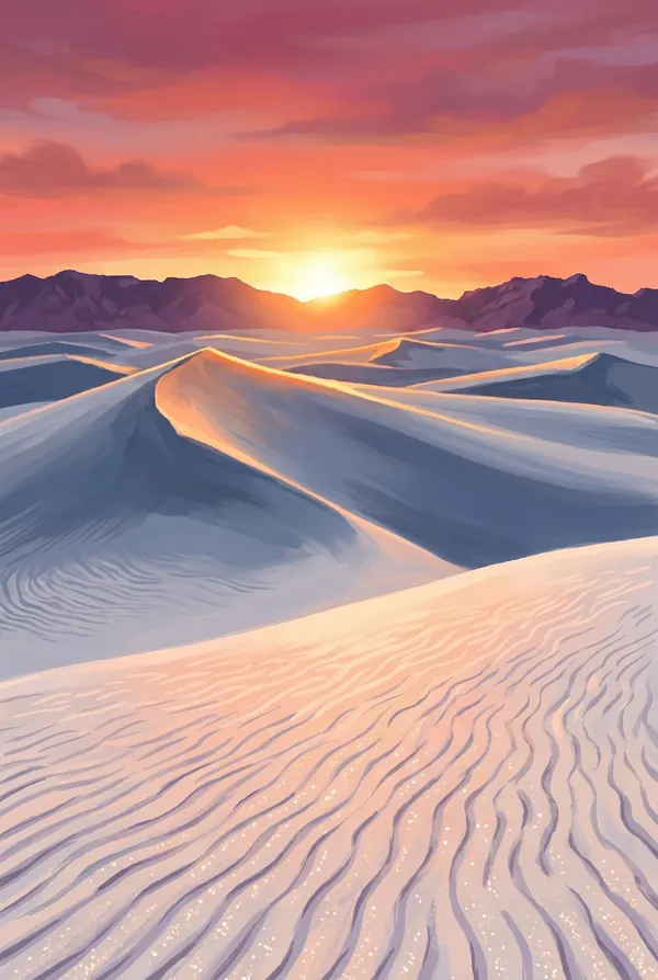 White Sands National Park stamp design 2: Dune Field