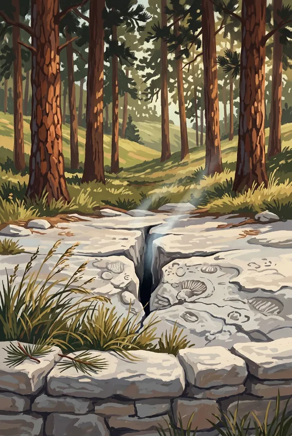 Wind Cave National Park stamp design 3: Natural Entrance