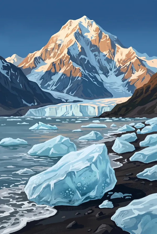 Wrangell-St. Elias National Park & Preserve stamp design 3: Mount St. Elias from the Coast