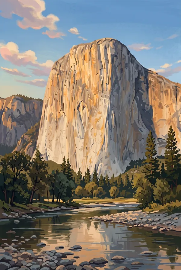 Yosemite National Park stamp design 2: El Capitan