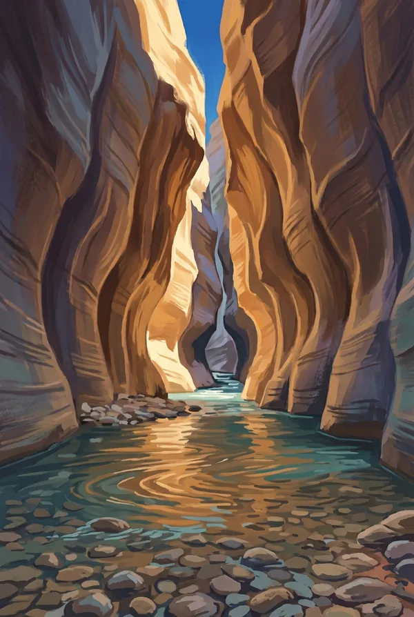 Zion National Park stamp design 2: The Narrows